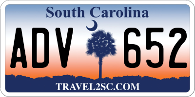 SC license plate ADV652