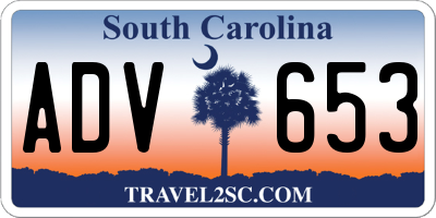 SC license plate ADV653