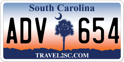SC license plate ADV654