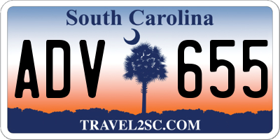 SC license plate ADV655