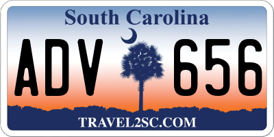 SC license plate ADV656