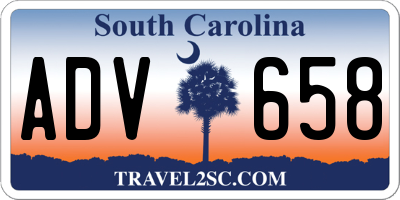 SC license plate ADV658