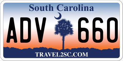 SC license plate ADV660
