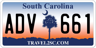 SC license plate ADV661