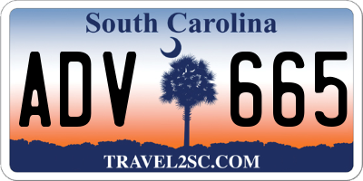 SC license plate ADV665