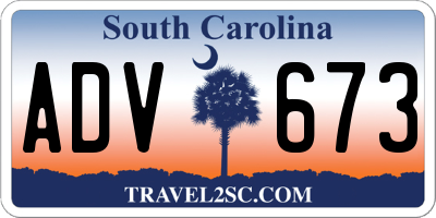 SC license plate ADV673