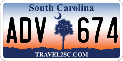 SC license plate ADV674