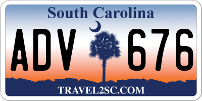 SC license plate ADV676