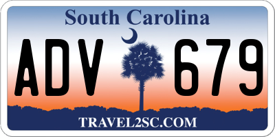 SC license plate ADV679