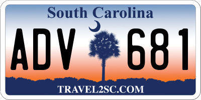 SC license plate ADV681