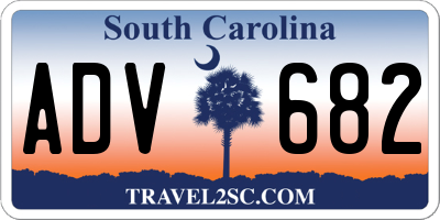 SC license plate ADV682