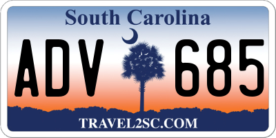 SC license plate ADV685