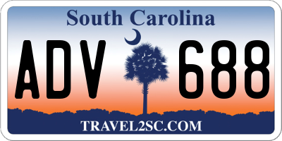 SC license plate ADV688