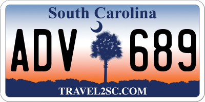 SC license plate ADV689