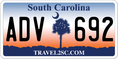 SC license plate ADV692