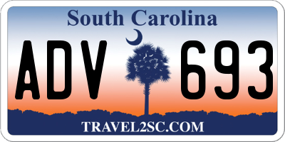 SC license plate ADV693