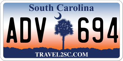 SC license plate ADV694