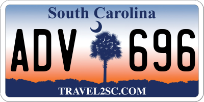 SC license plate ADV696