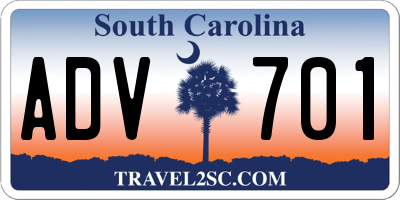 SC license plate ADV701