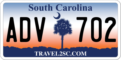 SC license plate ADV702