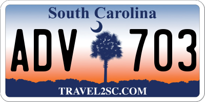 SC license plate ADV703