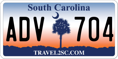 SC license plate ADV704