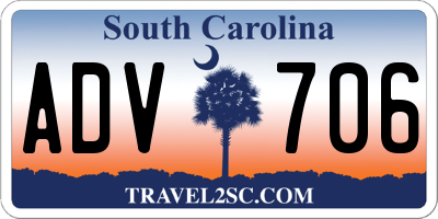 SC license plate ADV706