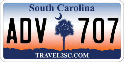 SC license plate ADV707