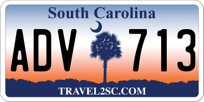 SC license plate ADV713