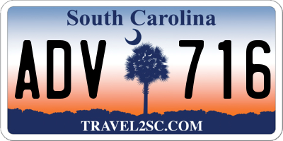 SC license plate ADV716