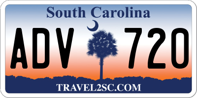 SC license plate ADV720