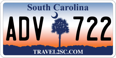 SC license plate ADV722