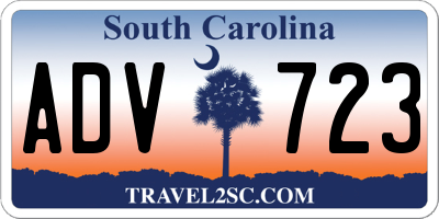 SC license plate ADV723
