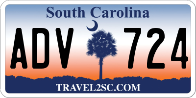 SC license plate ADV724