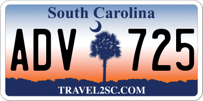 SC license plate ADV725