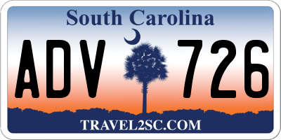 SC license plate ADV726