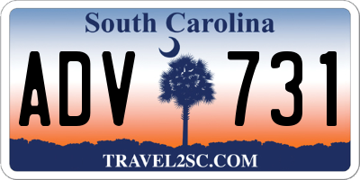 SC license plate ADV731