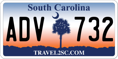 SC license plate ADV732