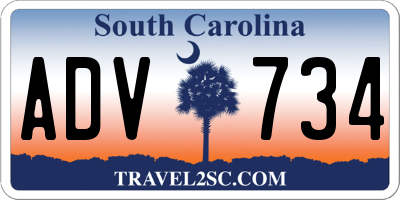 SC license plate ADV734