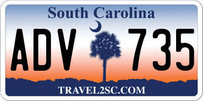 SC license plate ADV735