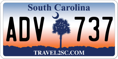 SC license plate ADV737