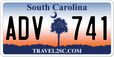 SC license plate ADV741