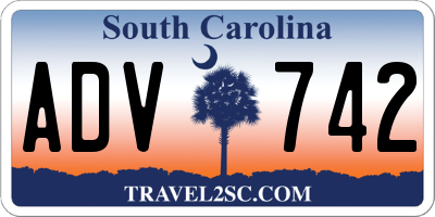 SC license plate ADV742