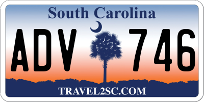 SC license plate ADV746