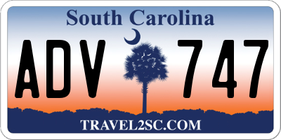 SC license plate ADV747