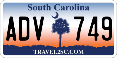 SC license plate ADV749