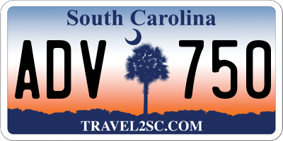 SC license plate ADV750