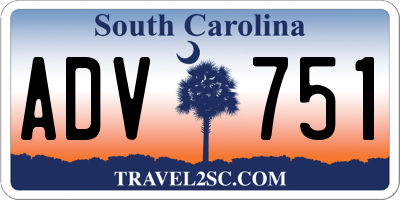 SC license plate ADV751