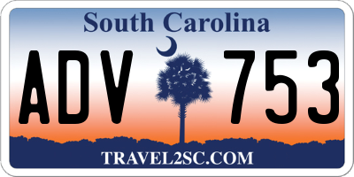 SC license plate ADV753