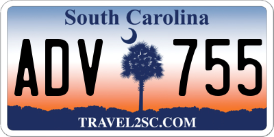 SC license plate ADV755